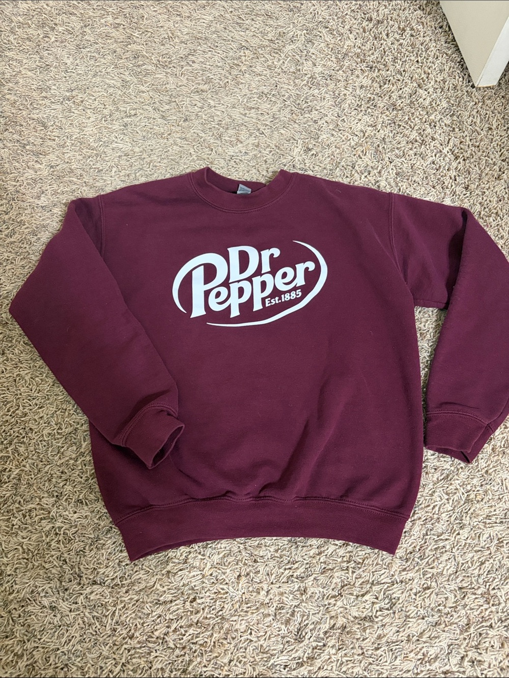 Gildan Burgundy Dr Pepper Logo Pullover Sweatshirt